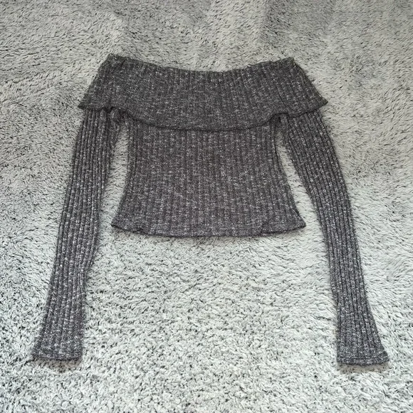 Shoulder Sweater Urban Outfitters Grey Sweater Urban Outfitters
